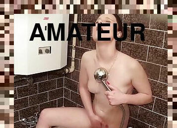 bad, masturbation, amatör, brudar, hemmagjord, fingerknull, flickvän, vacker, dusch, ensam