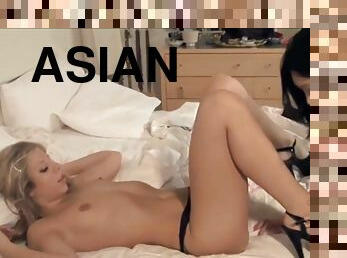 asiatisk, masturbation, fitta-pussy, brudar, lesbisk, tonåring, underkläder