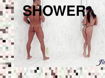 Hot teen Nelly Kent sex affair in the shower of fitness room