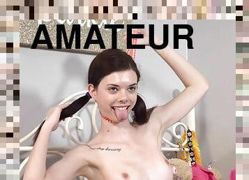 masturbation, fitta-pussy, amatör, tonåring, vacker, rumpa-butt, ensam