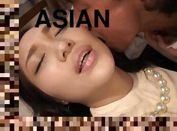 Asian babe gives interview and her pussy to fuck