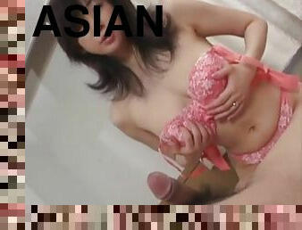 asiatisk, milf, sprut