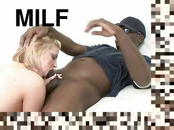 Lya Pink blonde milf tries a big black cock for interracial porn
