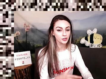 Shy amateur brunette teen on homemade webcam