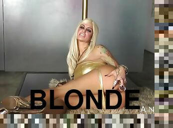 Angelina Valentine as a blonde