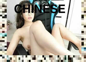 asia, payudara-besar, mastubasi, umum, webcam, seorang-diri, cina