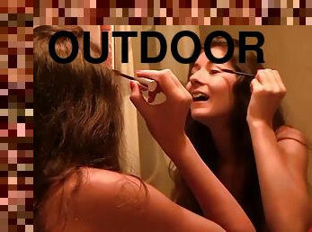 Outdoor hardcore fuck at night with my young girlfriend