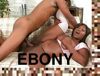 Curvy ebony Decolleta - Big black tits & black ass in amateur hardcore with cumshot