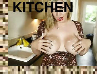 Down Blouse In The Kitchen