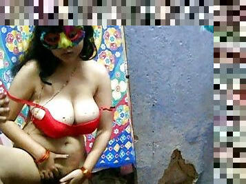 Indian young girl masturbates in front of the mirror