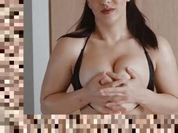 Sweet tits boobjob in bikini ass fuck dildo play