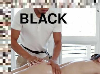 Handsome babe kimber woods fucked hard by black masseur