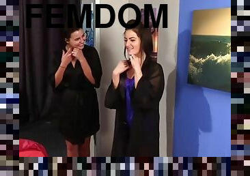 Femdom babes laughing