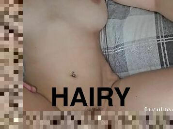 hårig, fitta-pussy, amatör, creampie, par