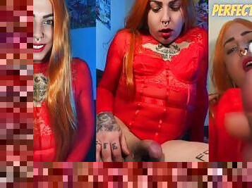 Beautiful redhead trans cums for you - Full video at OF/EMMAINK13
