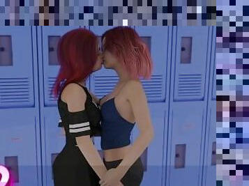 lezbijka, poljubljanje, fantazija