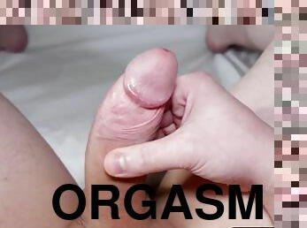 First person male orgasm without touching a big cock