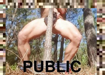 Guy Moaning While Humping trees in public places