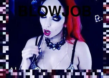 Pierced Goth Chick Virtual Sloppy Blowjob