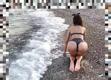 cul, gros-nichons, masturbation, amateur, babes, ados, plage, solo