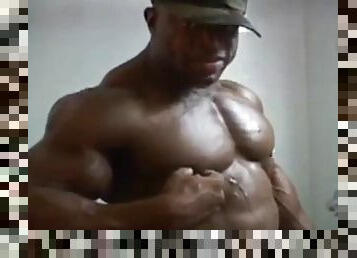 masturbation, ébène, black, ejaculation, solo, musclé