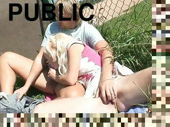 Public fucking hot couple