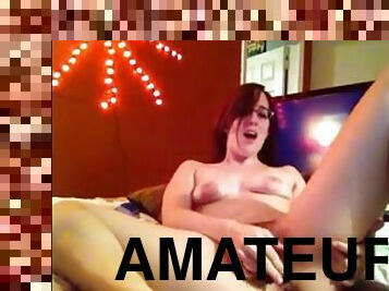 masturbation, amateur, anal, culotte, webcam, brunette