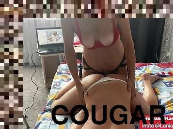 gode-ceinture, anal, granny, massage, ejaculation, cougar, string