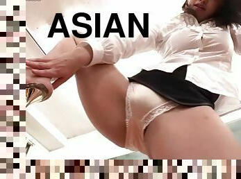 Asian kinky teacher shows her panties