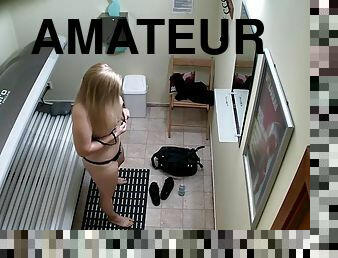 masturbation, fitta-pussy, amatör, kamera, voyeur, ung18, blond, tight, rakad