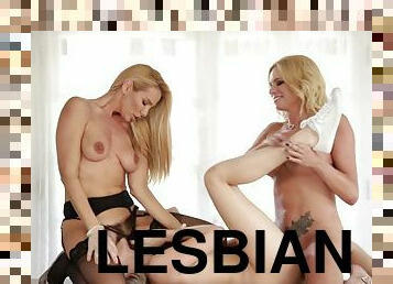 orgasm, lesbisk, gruppsex, trekant, blond