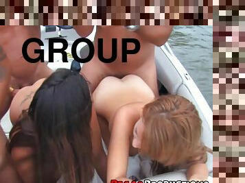 en-plein-air, public, hardcore, sexe-de-groupe, incroyable, yacht, tatouage