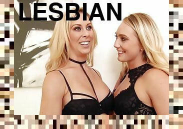 Lesbianx cherie deville turned on by strapon fucking aj!