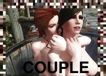 Futanari Couple Bath