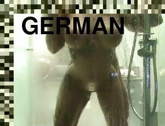 Real german couple caught fuck in shower by hidden cam