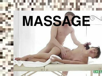 Teen gets a rough massage