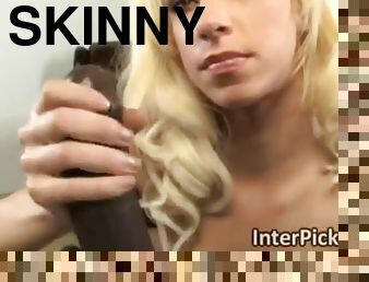Glorious skinny blonde got lucky with a huge black dick
