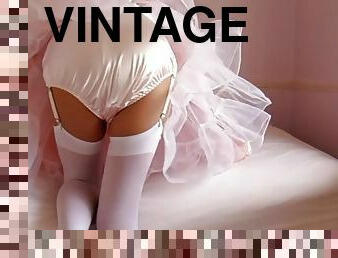 vintage, lingerie, fétiche, maîtresse, en-nylon