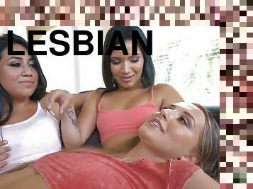 lesbian-lesbian, bertiga, fantasi, tertangkap