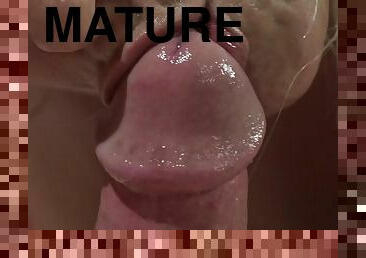 levrette, chatte-pussy, mature, fellation, ejaculation-sur-le-corps, granny, bas, ejaculation, blonde, chevauchement