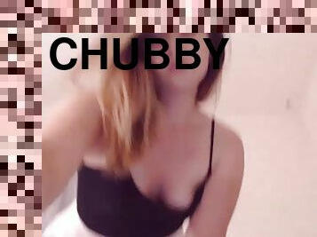 Adorable chubby showing fat ass on cam