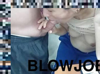 Stepbrother is surprised.!!  With a good blowjob I show that I'm better than his girlfriend????????????????