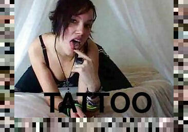 Sexy punk chick does a hot webcam striptease