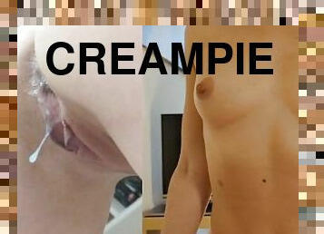 hamil, vagina-pussy, handjob-seks-dengan-tangan-wanita-pada-penis-laki-laki, creampie-ejakulasi-di-dalam-vagina-atau-anus-dan-keluarnya-tetesan-sperma, sperma, ketat, buah-zakar