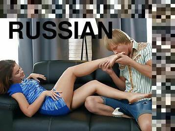 Oral sex foreplay and nude porn for the Russian couple