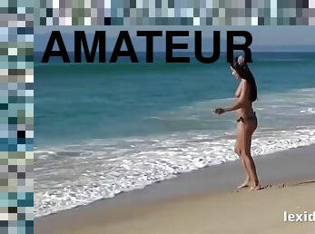 masturbation, en-plein-air, amateur, pornstar, plage, européenne, euro, drôle