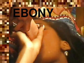 arnés, anal, negra-ebony, lesbiana, vintage, negra, doble, penetración