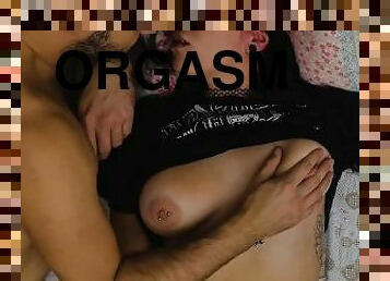 masturbación, pezones, orgasmo, amateur, casero, pareja