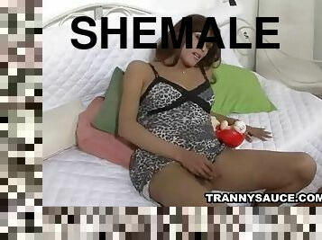 Shemale ebony babe gets fucked hard anally negra