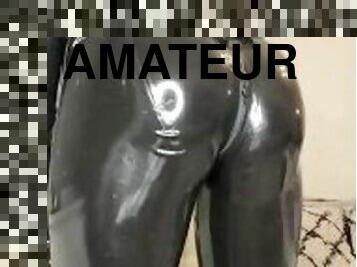 storatuttar, amatör, brudar, blond, fetisch, latex, ensam, docka, gummi